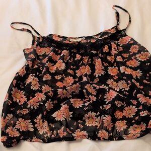 One Clothing Black and Pink Floral Camisole